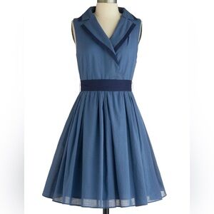 C. Luce Two Tone Lapel A-Line Dress